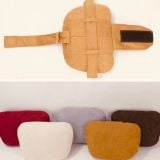 Gối tựa đầu trên xe cao cấp chất liệu vải da lộn nhân tạo alcantara phù hợp cho tất cả loại xe