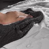 Khăn Lau Xe Hơi Hai Mặt Da Lộn Hai Màu đỏ xám Micro Fiber thấm hút nhanh không phai màu không để lại bụi, chuyên nghiệp