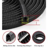Cuộn 5m Gioăng cao su lõi thép viền bảo vệ cửa xe hơi màu đen
