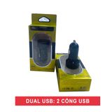 Tẩu sạc ô tô 2 cổng usb làm bằng kim loại sơn tĩnh điện phủ ABS có màn led báo điện áp | Sạc điện thoại trên xe hơi