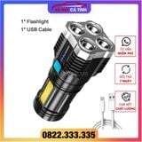 Đèn Pin Cầm Tay 4 Bóng Siêu Sáng Siêu Chiếu Xa, Nhiều Chế Độ, Có Đèn Led Hông Đèn Pin Siêu Sáng Giá Tốt
