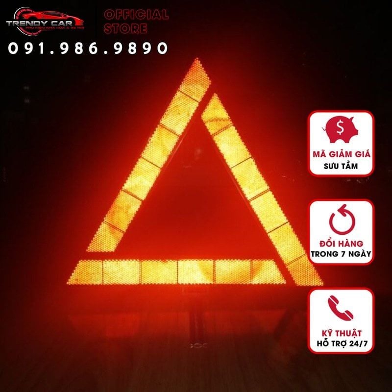 Tam giác phản quang cảnh báo nguy hiểm cho xe ô tô