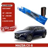 Gạt Mưa Ô tô MAZDA Loại Silicon 4 Lưỡi Cao Cấp, cần gạt nước Thiết Kế Thông Minh, Gạt Êm Và Sạch Hơn