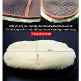 găng tay rửa xe lau chùi ô tô loại dày dặn 2 mặt bông - găng tay san hô