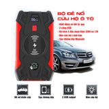 Bộ kích điện đề nổ bình ắc quy 12v cứu hộ ô tô xe máy công suất lớn kiêm sạc dự phòng, đèn Led trắng, xanh đỏ cứu hộ