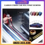 Combo 4 Miếng dán da cabon 3D trang trí loại tốt nẹp bước chân cửa sẵn keo 3M bóc dính dán bậc cửa vân da carbon