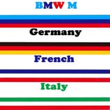 Hình dán xe hơi decal cờ Đức ,Ý, Pháp, M sport dài 1m chất liệu vinyl sẵn keo bóc dính màu sắc nét