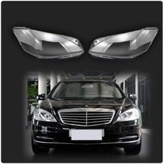 Vỏ đèn pha Mercedes Benz S-class W221, Ống kính thủy tinh trong suốt, Phụ kiện ô tô, 2005 - 2009, 2 phiên bản có sẵn