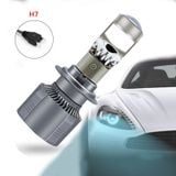 Đèn Bi cầu Y11 Laser mini  chân H7, H4 360 Độ H11 H8 HB3 Led 9005 có cắt sáng chống chói cao cấp Tia 25000LM 12V 24V
