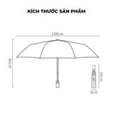 Ô Tự Động 2 Chiều Gấp Gọn Che Mưa Nắng Tay Cầm Có Đèn Led Dù Che Mưa