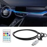 Dây Đèn Led Ambient Light RGB suối chảy 5V Cổng USB Trang Trí Nội Thất Xe Hơi Kèm Điều Khiển Từ Xa