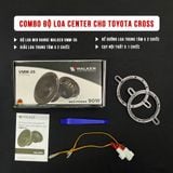 Combo kèm dưỡng loa Loa trung tâm, Loa Mid dành cho Toyota Cross hãng Walker VMM35 CAR AUDIO kèm phụ kiện Hàng Cao cấp