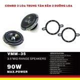 Combo kèm dưỡng loa Loa trung tâm, Loa Mid cho ô tô Walker VMM35 CAR AUDIO LOUDSPEAKER Hàng Cao cấp