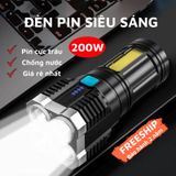 Đèn Pin Cầm Tay 4 Bóng Siêu Sáng Siêu Chiếu Xa, Nhiều Chế Độ, Có Đèn Led Hông Đèn Pin Siêu Sáng Giá Tốt