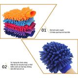 Găng tay rửa xe lau chùi ô tô loại dày dặn 2 mặt bông - găng tay san hô