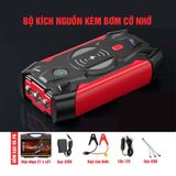 Bộ đề nổ bình ắc quy 12v cứu hộ ô tô xe máy công suất lớn kiêm sạc dự phòng không dây 39.800 mAh