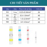Bộ 50 Đầu Nối Dây Điện Cút Nối Dây Điện hàn nhiệt độ loa và điện ô tô, xe máy Chống Nước, Trong Suốt