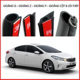 Bộ Gioăng cao su chống ồn cho xe hơi Sedan (Gioăng D, P, Z, B lõi thép) Loại sản phẩm chống ồn xe ô tô cao cấp