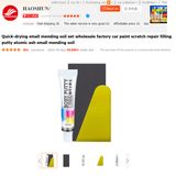 Bả matit vết trầy xước xe ô tô HAOSHUN 10gr, bột trét ATM ô tô đầy đủ dụng cụ bả nhanh khô bền đẹp hiệu quả
