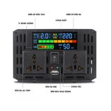 Bộ kích nguồn điện inverter 12V lên 220V công suất 800 W 2000W Sin chuẩn (Đồng hồ hiển thị công suất và điện áp)