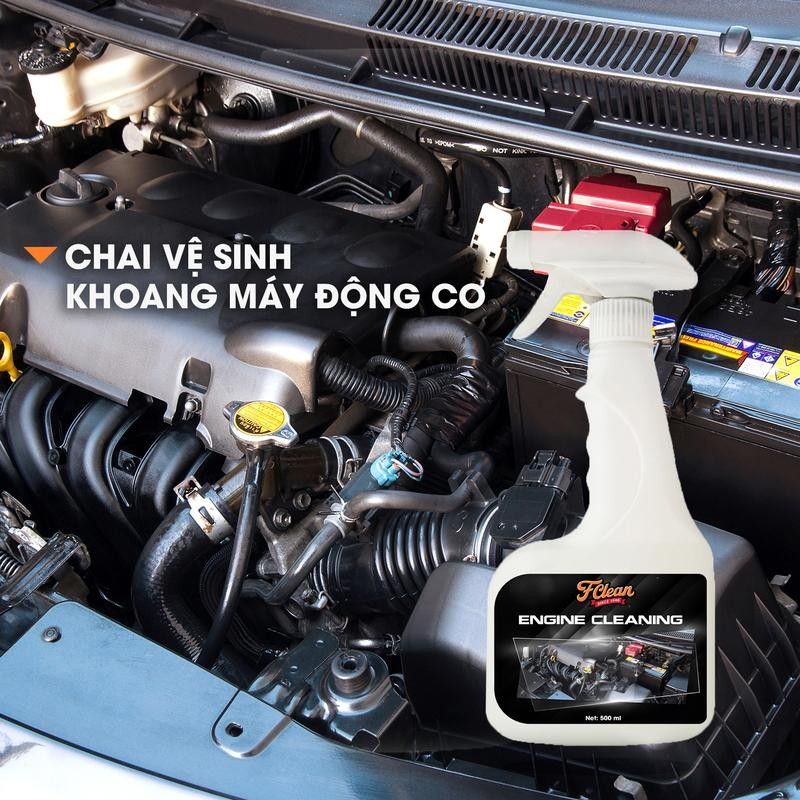 Tẩy Rửa Lốc Máy - Rửa Khoang Máy Ô tô F Clean - Vệ Sinh Động Cơ - Tẩy Dầu Mỡ Bám Bẩn, Giảm Chập Cháy