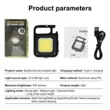 Đèn Led Cob có Móc cài chìa khóa Cầm Tay Mini Đèn Làm Việc /Đèn Pin Khẩn Cấp Led Ngoài Trời 800 Lumens Chạy Bằng Usb