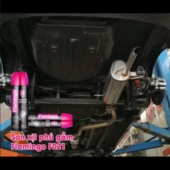Sơn xịt phủ gầm xe hơi ô tô chống rỉ mọt bảo vệ gầm xe, flamingo rubberized undercoat F021 hàng chính hãng 500ml