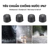 Cảm biến áp suất lốp ô tô xe hơi gắn ngoài cao cấp AUTOCAR Cảnh báo tiếng Việt độc quyền - Pin mặt trời, Màn LCD