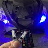 <NEWTREND> Bộ 2 đèn Led T10 RGB 16 màu kèm Remote điều khiển 6 SMD 5050 lắp đèn led demi,biển số, cốp sau