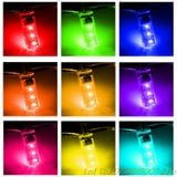 <NEWTREND> Bộ 2 đèn Led T10 RGB 16 màu kèm Remote điều khiển 6 SMD 5050 lắp đèn led demi,biển số, cốp sau