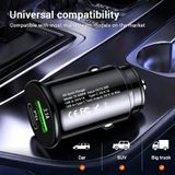 Tẩu sạc Qc3.0 PD 20W cổng USB Type-C dùng trên xe hơi màu đen  Điện áp đầu vào: 12-24V nhỏ gọn