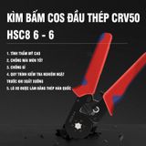 Kìm bấm cos lục giác HSC8 6-6A - Kìm cos bấm chắc chắn - Bấm cos dây điện tối đa 6.0 mm²