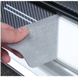 Combo 4 Miếng dán da cabon 3D trang trí loại tốt nẹp bước chân cửa sẵn keo 3M bóc dính dán bậc cửa vân da carbon