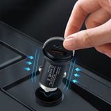 Tẩu Sạc nhanh công suất 45W cho xe ô tô 12V/24V Hai Cổng Qc USB  3.0 Và Type C Pd 45W Cho Điện Thoại, máy tính, laptop