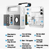 Bơm Lốp Ô tô, xe máy Ngắt Tự Động, Ngắt Tay Vie Stress Chính Hãng Tích Hợp Đèn Pin Soi Sáng.