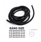 1 cuộn (rất dài) dây xoắn ruột gà, bọc dây điện phi 6/8/10/12/16/20mm, quấn dây điện