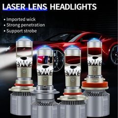 Phụ tùng đèn bi cầu mini xe ô tô có mặt cắt chống chói chân H7 H4 360 Độ H11 HB3 Led 9005 25000LM 12V 24V cắm din