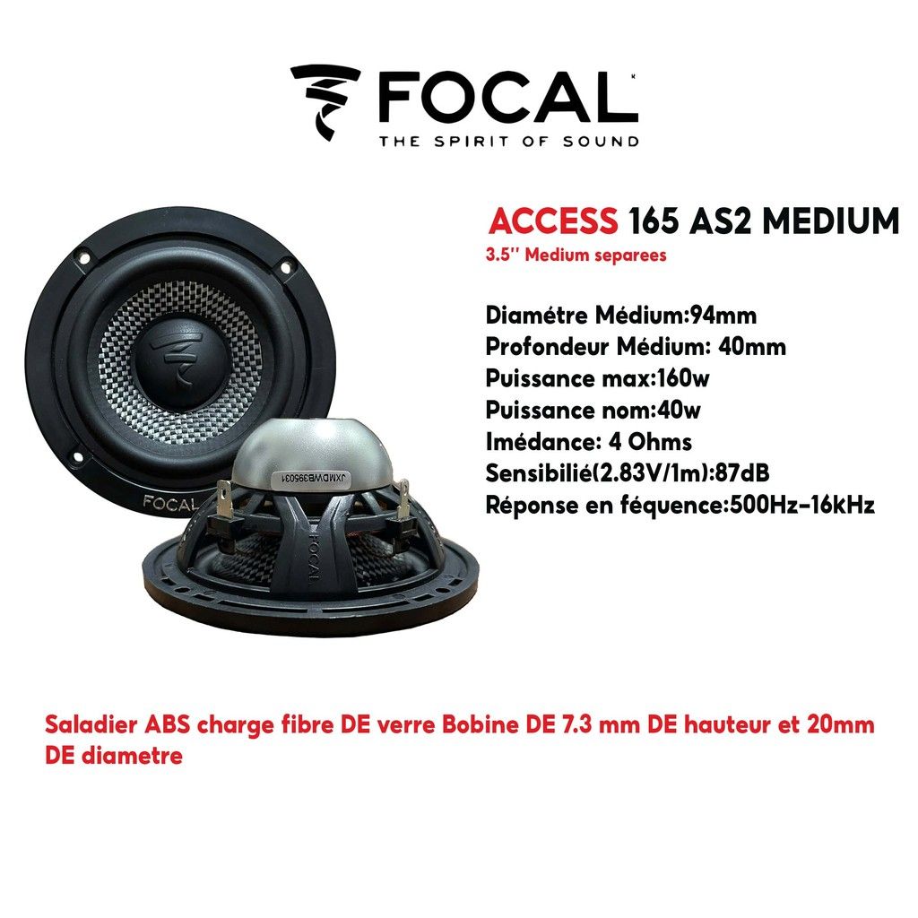 Loa Mid Bass Focal Access 165 AS2 M 3.5 Inch độ 3 way 40-160W màng loa ...
