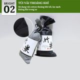 Than tre hoạt tính Nhật Bản loại kích thước lớn 100g công dụng lọc khí, khử mùi ô tô, phòng ở, nhà kho, nhà bếp