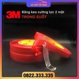 Băng dính 3M, băng keo cường lực 2 Mặt trong suốt chất liệu Acrylic siêu bám dính Siêu Chắc Chắn loại vỏ đỏ