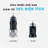 Tẩu Sạc Nhanh Hai Cổng  Qc USB  3.0 Và Type C Pd 45W Cho Điện Thoại, máy tính trên xe ô tô điện 12V hoặc xe tải 24V