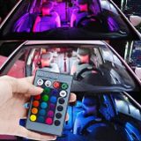 Bộ 2 đèn led chân T10 RGB kèm điều khiển từ xa nhiều chế độ màu, đèn demi