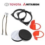 Combo Phụ Kiện Độ Loa Toyota Giắc Loa Dây Nguồn Mút Hướng Âm Vành Che Nước Phụ Kiện Cắm Zin Toyota