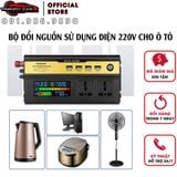 Bộ kích nguồn điện inverter 12V lên 220V công suất 800 W 2000W Sin chuẩn (Đồng hồ hiển thị công suất và điện áp)