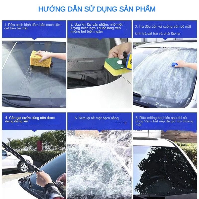 Dung dịch tẩy ố mốc kính Làm Sạch Màng Dầu