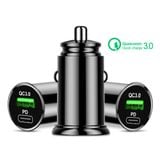 Tẩu sạc ô tô 2 cổng usb làm bằng kim loại sơn tĩnh điện phủ ABS có màn led báo điện áp | Sạc điện thoại trên xe hơi