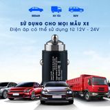 Tẩu Sạc nhanh công suất 45W cho xe ô tô 12V/24V Hai Cổng Qc USB  3.0 Và Type C Pd 45W Cho Điện Thoại, máy tính, laptop