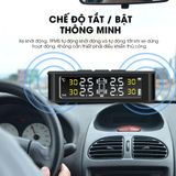 Cảm biến áp suất lốp ô tô xe hơi gắn ngoài cao cấp AUTOCAR Cảnh báo tiếng Việt độc quyền - Pin mặt trời, Màn LCD