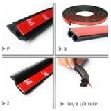 Combo Gioăng cao su chống ồn cho xe hơi Sedan (Gioăng D, P, Z, B lõi thép) Loại sản phẩm chống ồn xe ô tô cao cấp