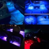 Bộ Đèn LED nội thất nhiều màu nguồn tẩu sạc gắn gầm xe có Điều Khiển App điện thoại tiếng việt bật theo nhạc, mờ đậm
